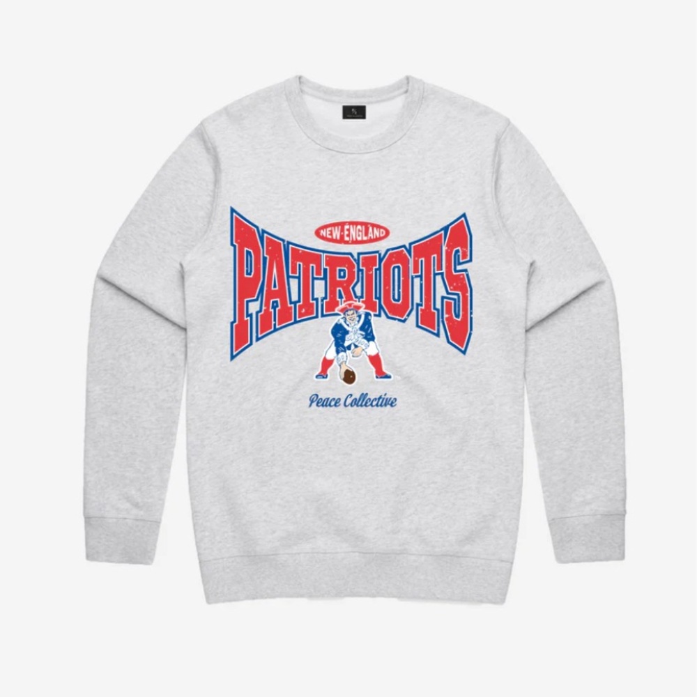 NWOT Peace Collective New England Patriots crew sweater - Sz. Small